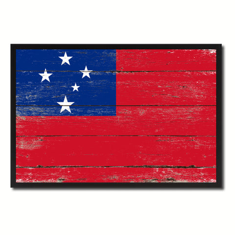 Samoa Country National Flag Vintage Canvas Print with Picture Frame Home Decor Wall Art Collection Gift Ideas