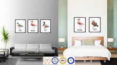 Flamingo Bird Canvas Print, Black Picture Frame Gift Ideas Home Decor Wall Art Decoration