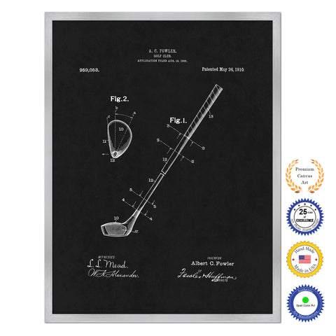 1910 Golf Club Old Patent Art Print on Canvas Custom Framed Vintage Home Decor Wall Decoration Great for Gifts