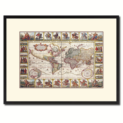 Geographic Vintage Antique Map Wall Art Home Decor Gift Ideas Canvas Print Custom Picture Frame