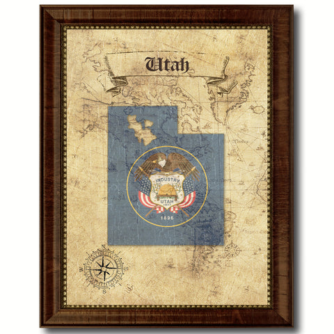 Utah State Flag Gifts Home Decor Wall Art Canvas Print Picture Frames
