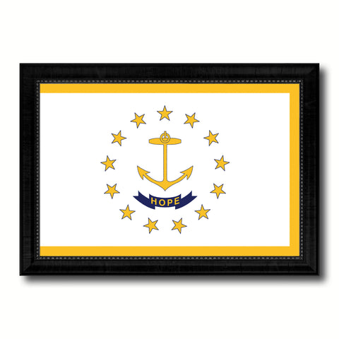 Rhode Island Vintage History Flag Canvas Print, Picture Frame Gift Ideas Home Décor Wall Art Decoration