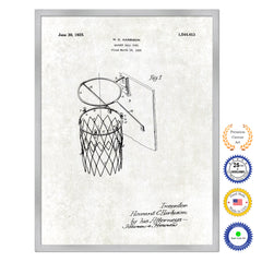 1925 Basketball Goal Old Patent Art Print on Canvas Custom Framed Vintage Home Decor Wall Decoration Great for Gifts