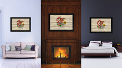 Illinois State Flag Texture Canvas Print with Black Picture Frame Home Decor Man Cave Wall Art Collectible Decoration Artwork Gifts