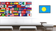 Palau Country National Flag Vintage Canvas Print with Picture Frame Home Decor Wall Art Collection Gift Ideas