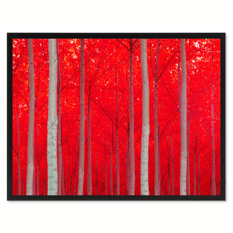 Autumn Tree Red Landscape Photo Canvas Print Pictures Frames Home Décor Wall Art Gifts