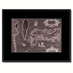 Japan Vintage Vivid Sepia Map Canvas Print, Picture Frames Home Decor Wall Art Decoration Gifts