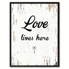 Love lives here Funny Quote Saying Gift Ideas Home Decor Wall Art