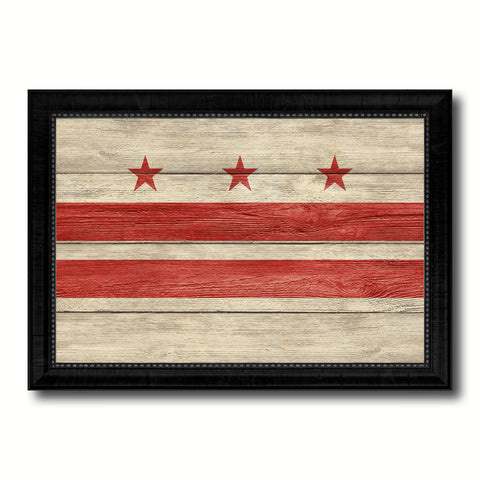 Washington DC Texture Flag Canvas Print Black Picture Frame