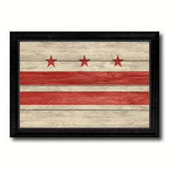 Washington DC Texture Flag Canvas Print Black Picture Frame