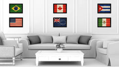 Cook Islands Country Flag Texture Canvas Print with Black Picture Frame Home Decor Wall Art Decoration Collection Gift Ideas