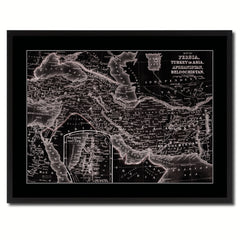 Persia Iraq Iran Afghanistan Vintage Vivid Sepia Map Canvas Print, Picture Frames Home Decor Wall Art Decoration Gifts