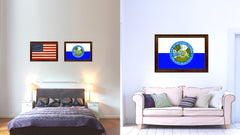 Orlando City Florida State Flag Canvas Print Brown Picture Frame