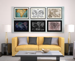 Africa Mapmaker Vintage Vivid Sepia Map Canvas Print, Picture Frames Home Decor Wall Art Decoration Gifts