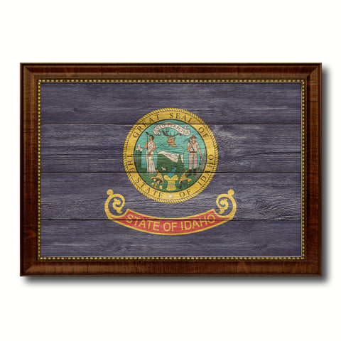 Idaho Flag Gifts Home Decor Wall Art Canvas Print with Custom Picture Frame