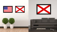 Alabama State Flag Canvas Print with Custom Black Picture Frame Home Decor Wall Art Decoration Gifts