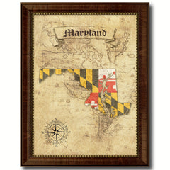 Maryland State Vintage Map Home Decor Wall Art Office Decoration Gift Ideas