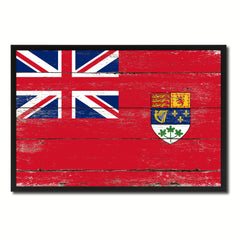 Canadian Red Ensign City Canada Country Flag Vintage Canvas Print with Black Picture Frame Home Decor Wall Art Collectible Decoration Artwork Gifts
