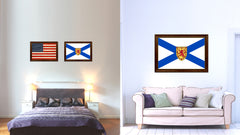 Nova Scotia Province City Canada Country Flag Canvas Print Brown Picture Frame