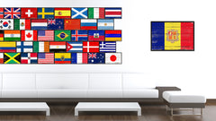 Andorra Country National Flag Vintage Canvas Print with Picture Frame Home Decor Wall Art Collection Gift Ideas