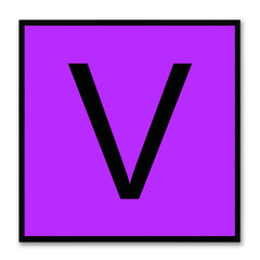 Alphabet V Purple Canvas Print Black Frame Kids Bedroom Wall Décor Home Art
