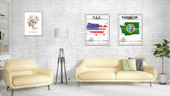 Washington Flag Gifts Home Decor Wall Art Canvas Print with Custom Picture Frame