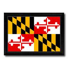 Maryland State Flag Canvas Print with Custom Black Picture Frame Home Decor Wall Art Decoration Gifts