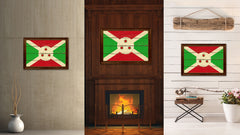 Burundi Country Flag Vintage Canvas Print with Brown Picture Frame Home Decor Gifts Wall Art Decoration Artwork