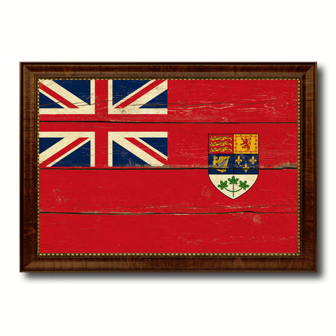 Canadian Red Ensign City Canada Country Flag Canvas Print Brown Picture Frame