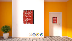 Let all that you do be done with love - 1 Corinthians 16:14 Bible Verse Scripture Quote Red Canvas Print with Picture Frame