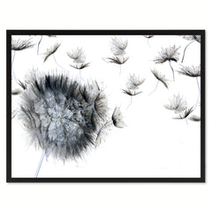 Black Dandelion Flower Framed Canvas Print Home Décor Wall Art