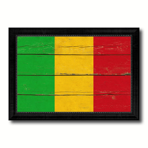 Mali Country Flag Vintage Canvas Print with Black Picture Frame Home Decor Gifts Wall Art Decoration Artwork