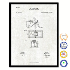 1891 Exercising Machine Old Patent Art Print on Canvas Custom Framed Vintage Home Decor Wall Decoration Great for Gifts