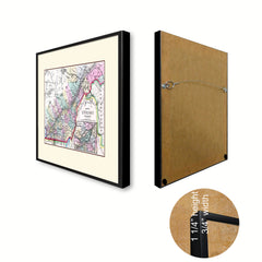 Quebec Montreal Vintage Antique Map Wall Art Home Decor Gift Ideas Canvas Print Custom Picture Frame