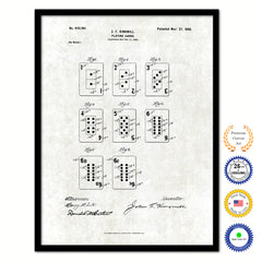 1900 Playing Cards Old Patent Art Print on Canvas Custom Framed Vintage Home Decor Wall Decoration Great for Gifts