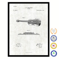 1893 Acoustic Guitar Old Patent Art Print on Canvas Custom Framed Vintage Home Decor Wall Decoration Great for Gifts