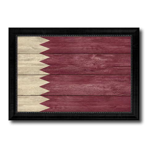 Qatar Country Flag Texture Canvas Print with Black Picture Frame Home Decor Wall Art Decoration Collection Gift Ideas