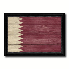 Qatar Country Flag Texture Canvas Print with Black Picture Frame Home Decor Wall Art Decoration Collection Gift Ideas