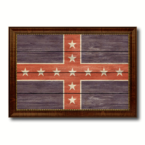 Army of Tennessee Military Flag Texture Canvas Print with Brown Picture Frame Home Decor Wall Art Gifts
