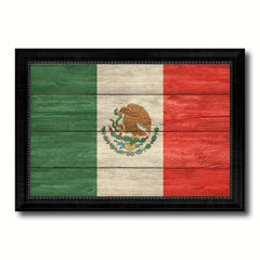 Mexico Country Flag Texture Canvas Print with Black Picture Frame Home Decor Wall Art Decoration Collection Gift Ideas