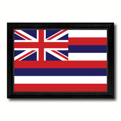 Hawaii State Flag Canvas Print with Custom Black Picture Frame Home Decor Wall Art Decoration Gifts