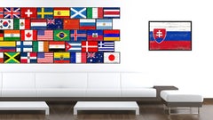 Slovakia Country National Flag Vintage Canvas Print with Picture Frame Home Decor Wall Art Collection Gift Ideas