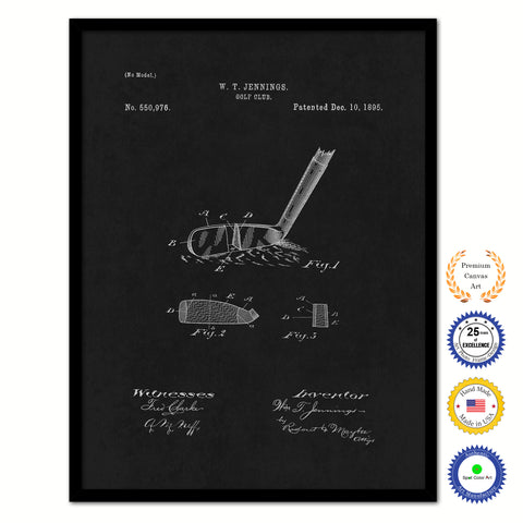 1895 Golf Club Old Patent Art Print on Canvas Custom Framed Vintage Home Decor Wall Decoration Great for Gifts