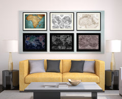 Ancient Africa Vintage Sepia Map Canvas Print, Picture Frame Gifts Home Decor Wall Art Decoration