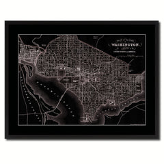 Washington DC Vintage Vivid Sepia Map Canvas Print, Picture Frames Home Decor Wall Art Decoration Gifts