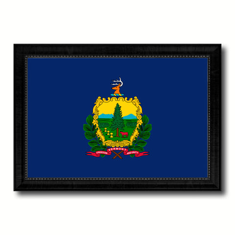 Vermont State Flag Canvas Print with Custom Black Picture Frame Home Decor Wall Art Decoration Gifts