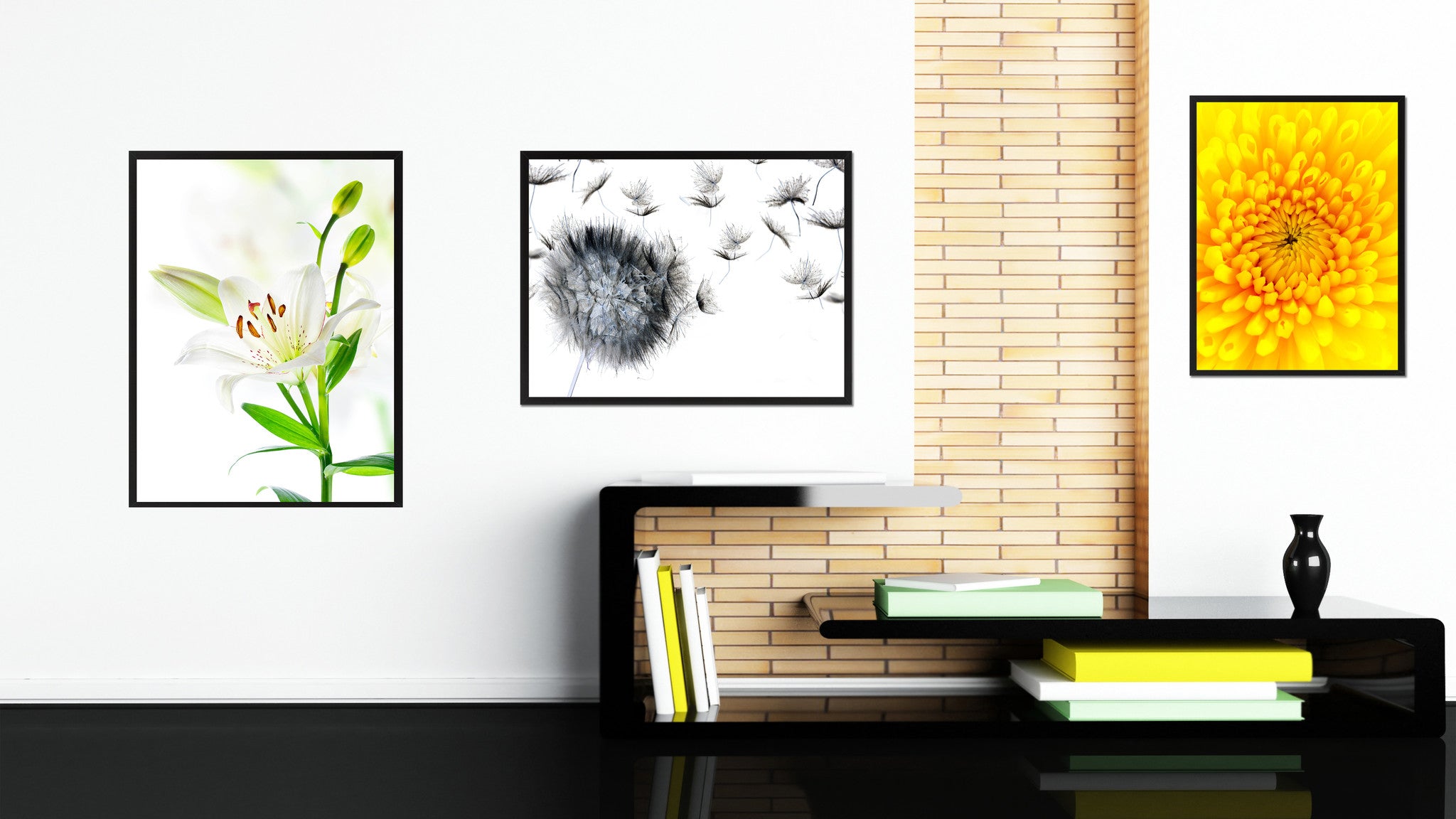 White Lily Flower Framed Canvas Print Home Décor Wall Art