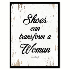 Shoes Can Transform A Woman Manolo Blahnik Quote Saying Framed Canvas Print Gift Ideas Home Decor Wall Art 111858 White