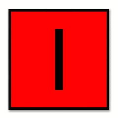 Alphabet I Red Canvas Print Black Frame Kids Bedroom Wall Décor Home Art