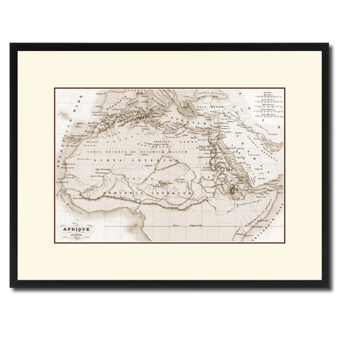 Denmark Centuries Vintage B&W Map Canvas Print, Picture Frame Home Decor Wall Art Gift Ideas